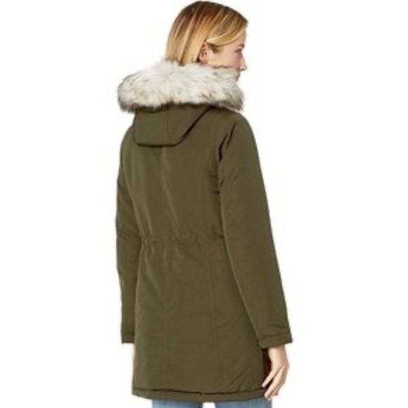 MICHAEL Michael Kors Hooded Fur Snap Front Polyfill Anorak Coat Medium Parka Med - Picture 4 of 16